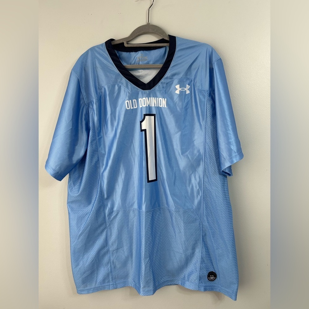 Old Dominion SZ 2XL Monarch Football Jersey Under Armour NCAA College Blue White